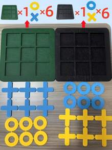 1 pezzo (1 tabellone di gioco + 6 pezzi O + 6 pezzi X) Gioco Tris, Gioco da tavolo strategico per famiglie, Tabellone Tris, Mini con nove quadrati, Giocattolo in feltro mini Tris, Gioco da tavolo, Interazione familiare, Premi per feste di compleanno, Giocattolo classico, Logica, Pensiero, Potenza cerebrale, Riempimento di borse regalo, Calze di Natale, Regalo di Natale, Colori casuali