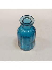 DECORATIVE VASE HOME ORNAMENT HOME&CO BOTTLE GLASS 10x5x5cm BLUE - 藍色 - 查看 3