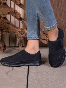 Comfortable Women's Orthopedic Walking Shoes For Wide Feet & Swollen Feet - Adjustable Straps Shoes For Women Lightweight Black Trainers Women ﻿ Tenis