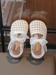 Girls Sandals, Children Woven Closed Toe Shoes 2025 New Summer Hot-Selling Roman Shoes, Soft Bottom Princess Shoes