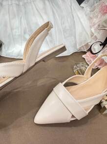 Simple Flat Toe Ring Hollow Out Breathable Pointed Toe Sandals, Elegant And Versatile For Teenagers, Suitable For Various Occasions