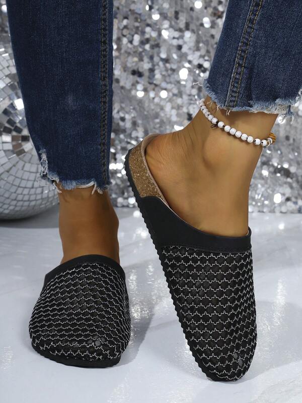 Women's New Summer Wood Grain Slide Sandals