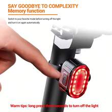 1 件 USB 可充电山地自行车 LED 前后灯 - 车把安装，高亮度，适合夜间骑行 - 彩色 - 查看 10