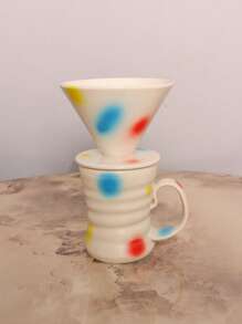 1pc Home/Office Portable Ceramic Coffee Filter Dripper, Ceramic Coffee Filter Pot, Sharing Coffee Pot Set, Japanese Coffee Drip Equipment