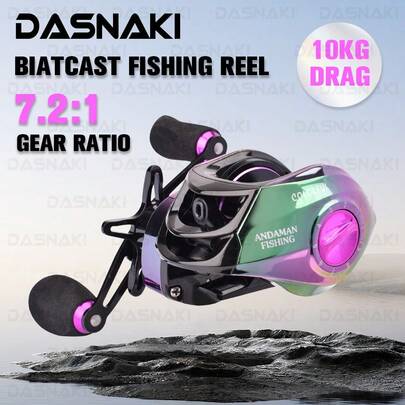 DASNAKI 19+1BB 水滴式渔线轮，7.2:1 齿轮比，10kg 最大阻力，多功能诱饵渔线轮