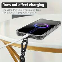 120cm Metal Hook Mobile Phone Lanyard Strap With Adjustable Pad, Crossbody Phone Holder