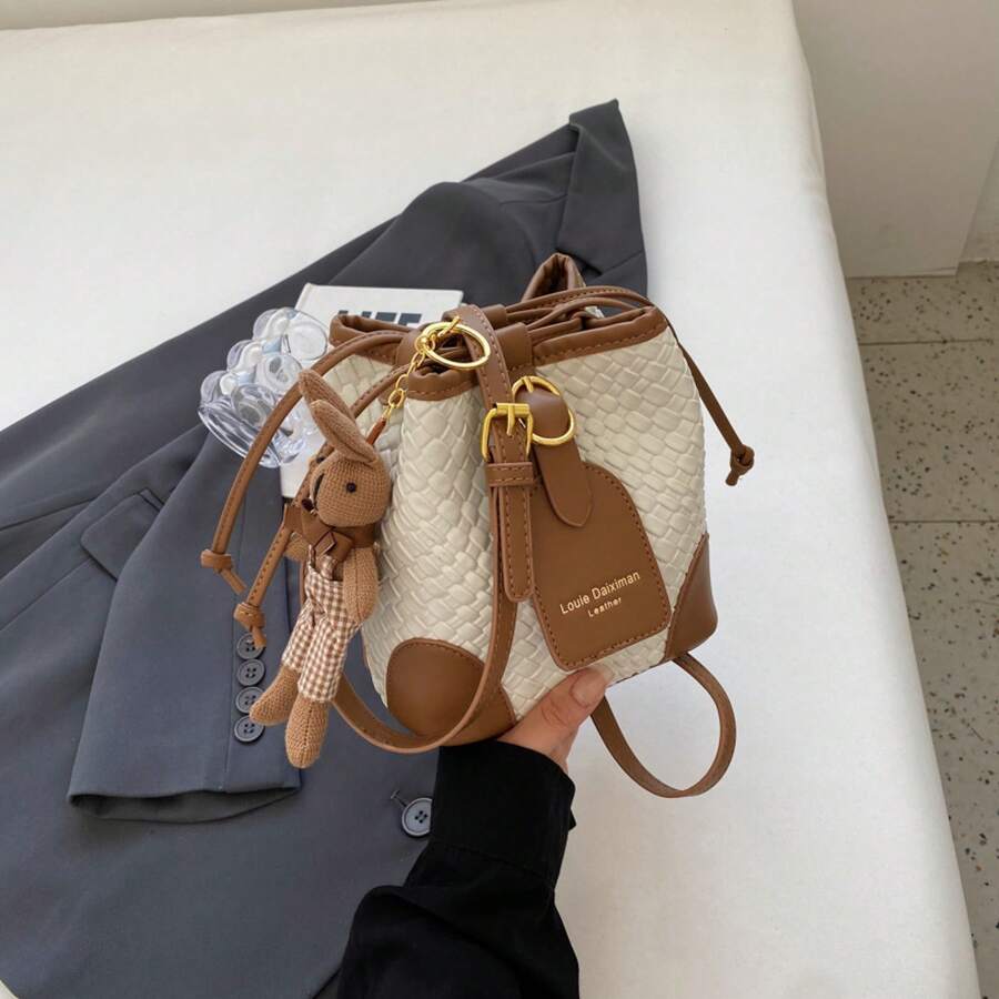 Vintage Crossbody Phone Bag Small Bag Women New Drawstring Bag - 白色 - 查看 1