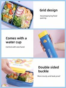 950ml Bento Box, tragbare Trinkflasche und Lunchbeutel, Snack- und Lebensmittelbehälter, tragbar, auslaufsicher, geeignet für Küchenlagerung und -organisation, Mittagessen, Schülerrückkehr zur Schule, Picknick, Camping, Zubehör