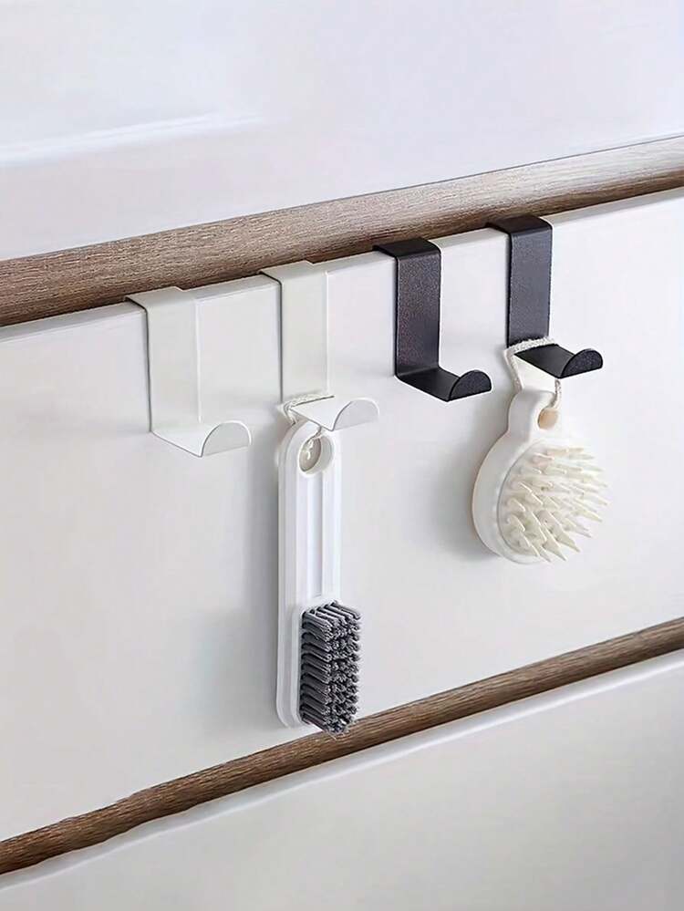 5 Ganci Porta Asciugamani In Metallo Con Clip, Senza Foratura, Multiuso Per Bagno E Cucina, Beige - 5