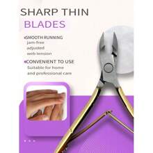 Professional Cuticle Nipper - Stainless Steel Precision Nail Trimmer For Manicure & Pedicure, Gold Tone Dead Skin & Hangnail Clipper, Salon-Grade Essential Tool,Nail Supplies,Nail Tools,Nail Art Tools,Back To School,Nails,Nail Tools For Press On Nails,Manicure Pedicure Tools