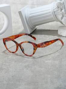 LiMiaoMiao 1 Stück ovale Vintage-Stil Lesebrille für Frauen, klare transparente blaue Licht blockierende Computer-Vergrößerungsbrille +1,0 bis +4,0 Dioptrien