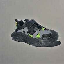 Zapatos deportivos de malla para niños de verano, con Top de tela transpirable ligera,suelas antideslizantes y duraderas, versátiles para uso diario casual y deportivo - Negro - Ver 3