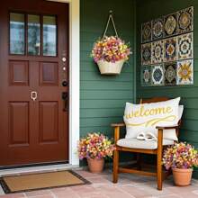 5 Packungen UV-beständige künstliche Gänseblümchenblumen - mehrfarbige Kunststoff-Kunstpflanzen für Garten, Veranda, Fensterbank und Wohndekoration, ideal für Hochzeiten, Verlobungen und ganzjährige Verwendung, im Innen- und Außenbereich, ohne Behälter, geeignet für Ostern, St. Patricks Tag, Ramadan, Muttertag, Memorial Day