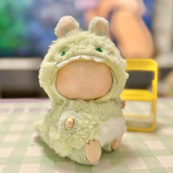 Clothes For Labubu, Clothes Compatitable With Labubu, 17cm Doll Clothes Series Dolls Cute Dinosaur Costume - Premium Collector's Outfit Set, Fantasy Style Clothes & Horn Accessories (Doll Not Included)