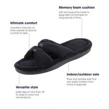 Local Delivery--Women's Signature X-Slide Slipper, Satin Trim With Memory Foam - Black - View 5