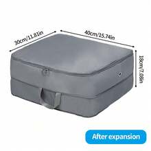 Youyijia 4Pcs Compression Storage Bags With Handles, Clothes Organizer, Self Compressing Moving Bags, Expandable Packing Cubes For Bedding, Duvets, Blankets, Space-Saving Storage Solution - 1 - View 3