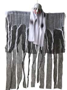 3 pezzi Decorazioni per Ognissanti con teschio scheletrico, Tristo Mietitore appeso e fantasma per casa infestata, festa in giardino, decorazioni per Ognissanti da interno/esterno, accessori spaventosi a forma di scheletro - Multicolore - Visualizzare 5