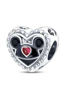 Disney Dije de carroza encantada con diamantes de laboratorio para el 100º aniversario de Disney, apto para brazaletes, joyería de plata 925 para mujeres