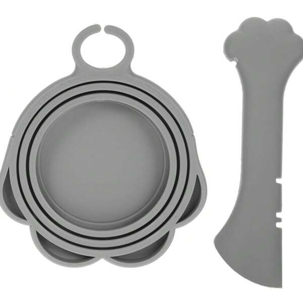 2 Pieces Set Of Cat And Dog Supplies, Silicone Can Opener, Cat Food Spoon, Fresh-Keeping Can Lid, Multifunctional Can Opener, Pet Food Can Lid, Suitable For Fresh-Keeping Can Storage
