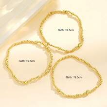 2/3pcs Fashionable Layered Pearl Beaded Woven Bracelet, Minimalist & Versatile For Women, Best Gift For Her (Pearl Size Sequence Random)