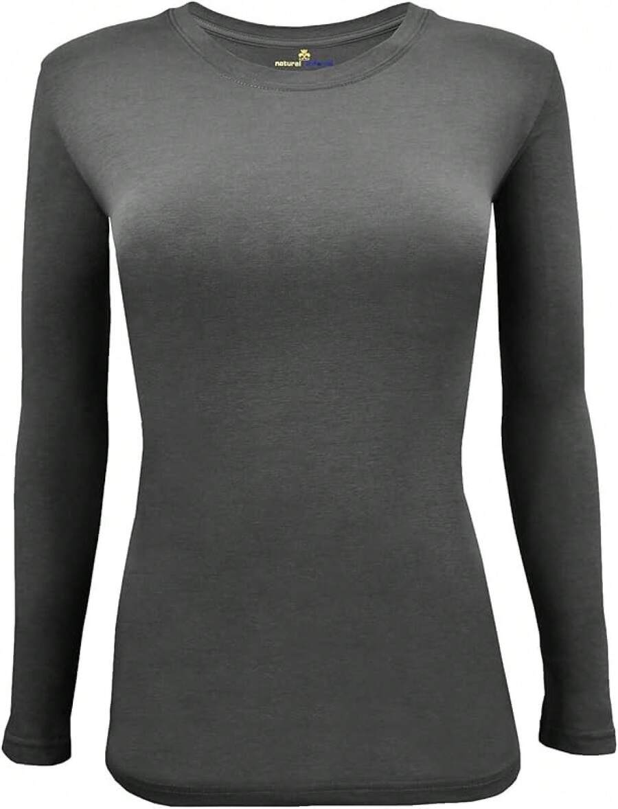 Women's Under Scrub Tee Crew Neck Long Sleeve-Shirt - Arang - View 1