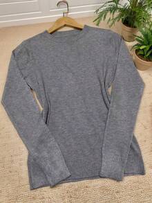 Steve Store Women's Fashion Round Neck Modal Long Sleeve Imported Cold Weather Blouse Autumn And Winter Fashion - 灰色 - 查看 3