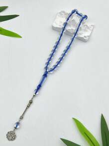 12 mm/33 piezas Pulsera de cuentas de acrílico transparente, cuentas de rosario de uso diario minimalista para hombres y mujeres, cuentas de oración musulmanas