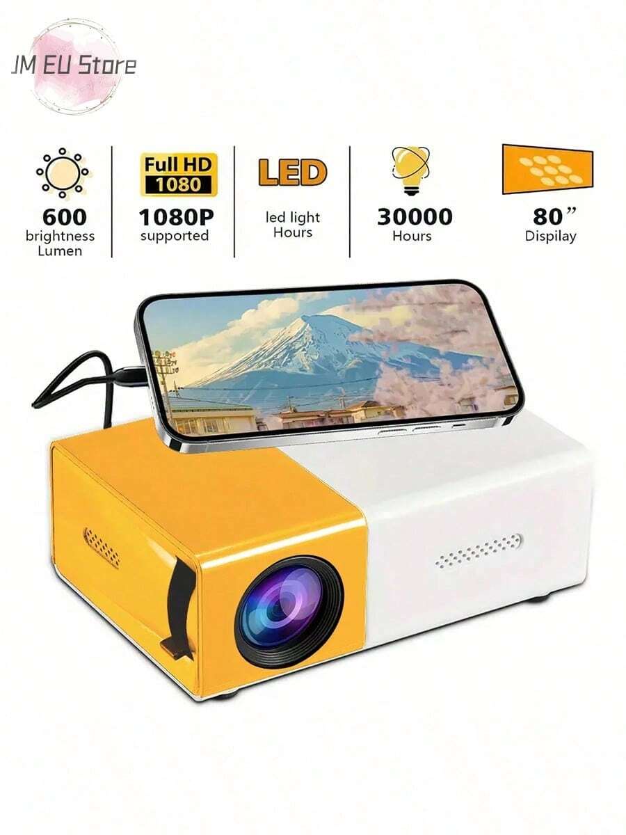 LIPETY Mini-Projektor, Film- und Videoprojektor, tragbarer 1080P HD-Projektor, kompatibel mit USB/TF-Karte, Must-haves für die Wohnung, technische Gadgets, Mini-Fernseher, coole Weihnachtsgeschenke für Frauen und Männer