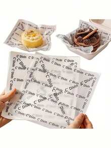 50/100 件白色法式防油纸衬垫，防油硅胶烘焙羊皮纸，适用于甜点、汉堡包、蛋糕 - 白色 - 查看 1