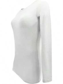 Women's Under Scrub Tee Crew Neck Long Sleeve-Shirt - Z-2pk-白/裸色 - 查看 4