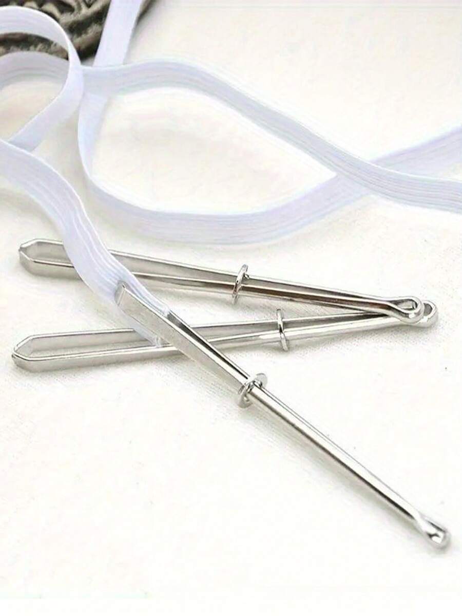 1pc Elastic Band Threader Clip For Sewing DIY, Belt Guide Needle Tool For Trousers