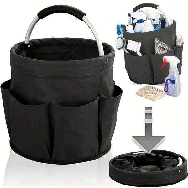 Storage Bag With 6 Pockets Handle Splash-Proof Wear-Resistant For Garage Garden Swimming Pool Beach