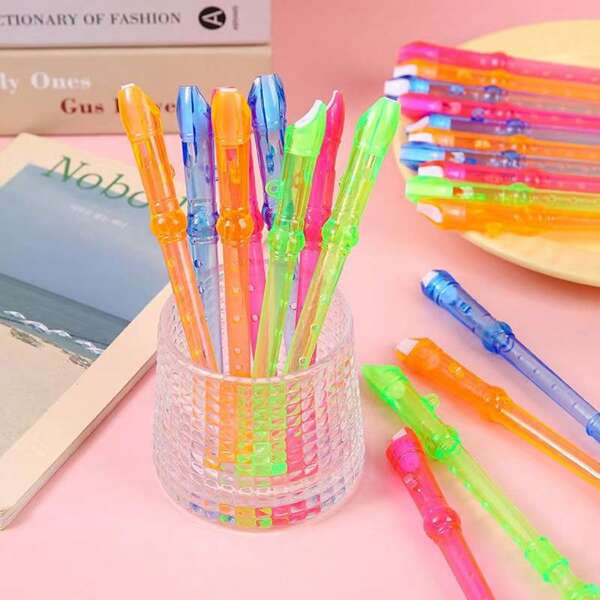 Set di 6 pezzi di Flauti dolci in plastica di colori misti - flauti dolci in plastica, flauti per uccelli, flauti verticali piccoli, strumenti musicali per bambini, adatti come gadget per feste e buste regalo