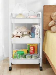 1pc Multi-Tier Rolling Cart Storage Rack, Bathroom Kitchen Bedroom Bedside Organizer Shelf For Groceries Vegetables Snacks