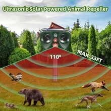 2025 Upgraded Solar Animal Repeller Outdoor Outdoor Skunk Repeller For Yard Dog Repeller Raccoon Repeller Squirrel Repeller Solar Animal Repeller (2 Pack) - Green - View 5