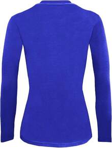 Women's Under Scrub Tee Crew Neck Long Sleeve-Shirt - 真正的皇家藍 - 查看 3