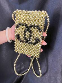 Niche Beaded Woven Hollow Mini Shoulder/Crossbody Phone Bag
