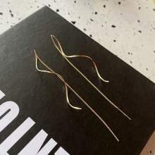 2pcs/Set S-Shaped Wavy Long Earrings For Women, Daily Match Party Accessory Casual Date Decoration