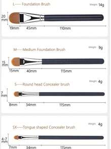 4-Piece Glitter Black Handle Makeup Brush Set, Angled Flat Concealer & Eyeliner Brushes, Soft Synthetic Bristles For Precision Flawless Application, Ideal For Daily & Professional Makeup, Must-Have For Beauty Lovers (2025 New Release)!