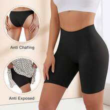 YADIFEN 3 Pack Slip Shorts Under Dresses Seamless Anti Chafing Underwear Shaping Boyshort Smooth Panties Women - Black - View 3