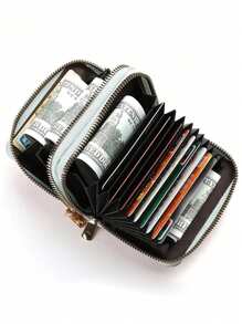 New Women Wallets Female PU Leather Purses Coin Card Holders Short Double Layer Zipper Card Purse Multifunctional Large Capacity Money Bag For Women Wallet Mini Wallet Purse Wallet Card Wallet
