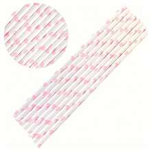 [Quantity Options] Pink Paper Straws - Summer Fruit Party Supplies, Beverage Straws, Suitable For Parties, Holidays, Beach, Birthdays And Holiday Gatherings, Party Tableware | Cute Design | Pink-Themed Products,School Supplies - 100 Pieces - View 6