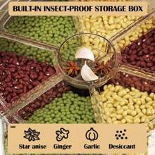 1pc 360° Rotating Storage Container, Multipurpose Insect-Proof And Moisture-Proof Sealed Box, Reusable Large Rice Bucket, For Grain, Dry Food, Cereal And Flour, Kitchen Organizers And Storage, Kitchen Accessories Rice Bucket Household Insect And Moisture Proof Grain Food Container