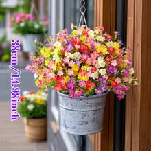 5 Packungen UV-beständige künstliche Gänseblümchenblumen - mehrfarbige Kunststoff-Kunstpflanzen für Garten, Veranda, Fensterbank und Wohndekoration, ideal für Hochzeiten, Verlobungen und ganzjährige Verwendung, im Innen- und Außenbereich, ohne Behälter, geeignet für Ostern, St. Patricks Tag, Ramadan, Muttertag, Memorial Day