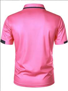 Men Clothes Summer Short Sleeve Spell Color Business Casual Polo Shirt Men Lapel Tops Polo Shirt,Sports&Outdoor-Tennis&Golf