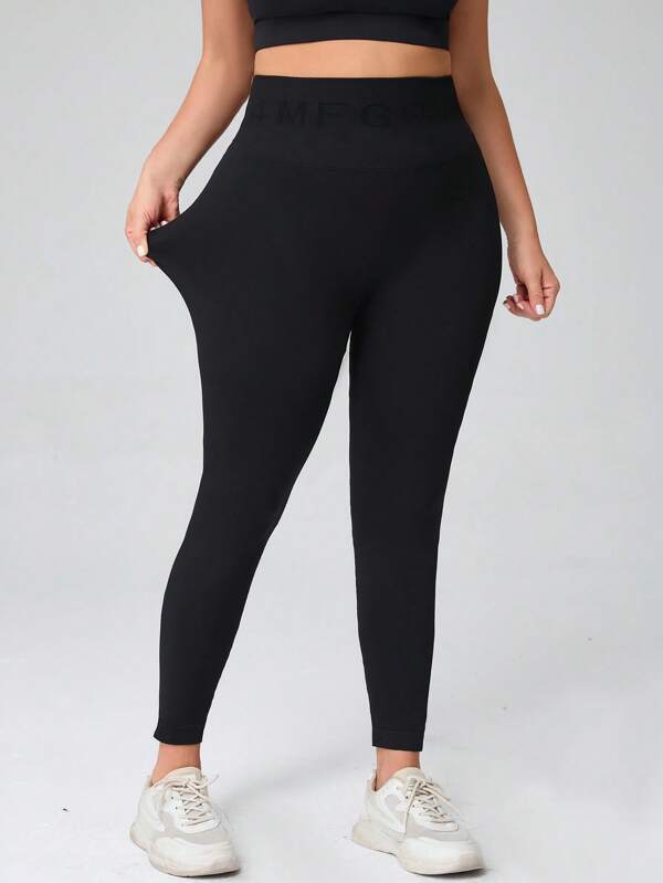 Pantaloni da yoga aderenti con vita larga senza cuciture per sollevare il lato B, leggings morbidi e confortevoli di colore unito, abbigliamento sportivo da donna con vita larga