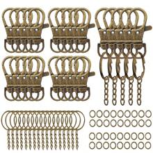 30 piezas Ganchos giratorios de Navidad, anillos divididos y anillos de salto a granel, accesorios para hacer llaveros, suministros de artesanía para hacer llaveros de metal DIY