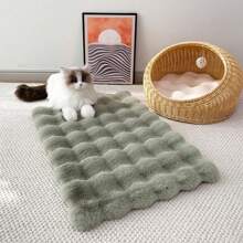 1pc Soft Fluffy Pet Mat - Comfortable, Washable, Rectangular Cushion Suitable For All Seasons, Cream Color, Lightweight And Fade Resistant, Perfect For Indoor Pets Or Small Animals, Pet Bedding | Quilted Pet Pad, Decorative Rug, Bedroom Decor, Small Rug, Carpet, Home Decor, Living Room Rug, Small Living Room Rug, Bedroom Rug, Living Room Home Decor, Outdoor Rug, Washable Rug Back To School