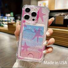 Funda transparente para teléfono con ranura para tarjetas, compatible con phone 16, 15, 14, 13, 12 y 11 - transparente - Ver 4