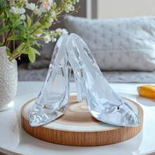 1PC Exquisite Crystal High Heels Decorative Ornaments, Transparent Acrylic Material Living Room Kitchen Room Decorative Ornaments Highly Attractive Crystal High Heels, Suitable For Weddings, Parties, And Women's Gifts